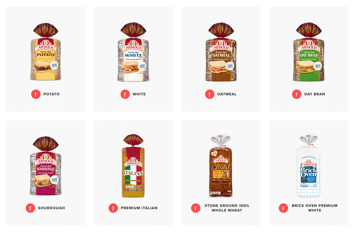 Some of the Arnold Bread varieties