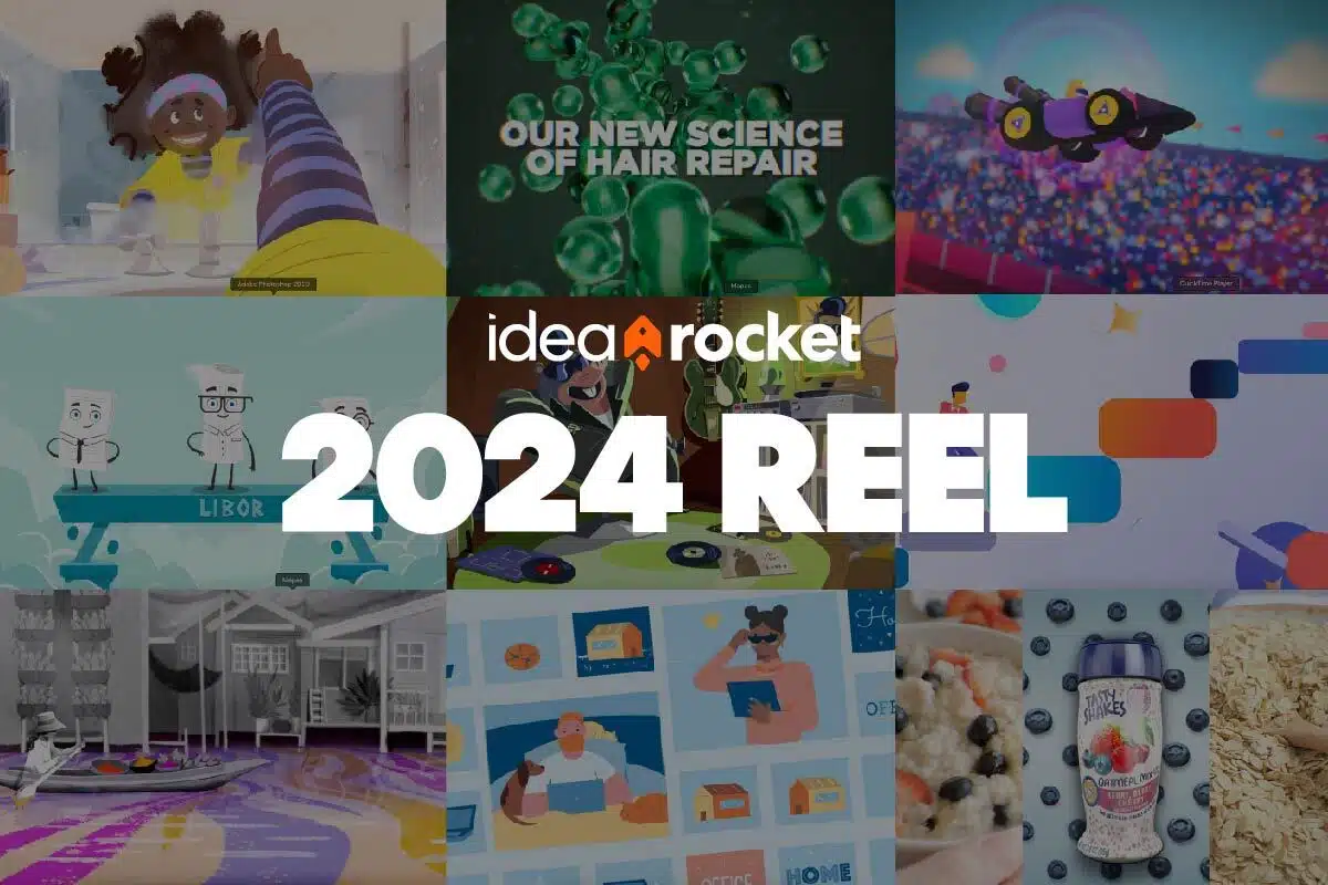 A collage of our work, with 2024 Reel written over it.